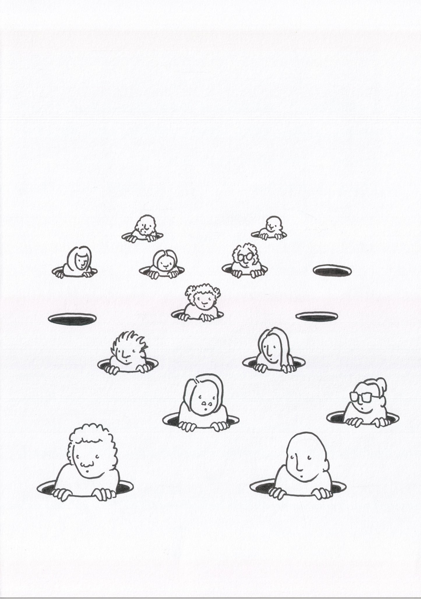 Apparitions, dessin encadré 29,7 x 42cm