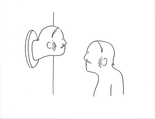 Autoportrait, dessin encadré 65 x 50cm