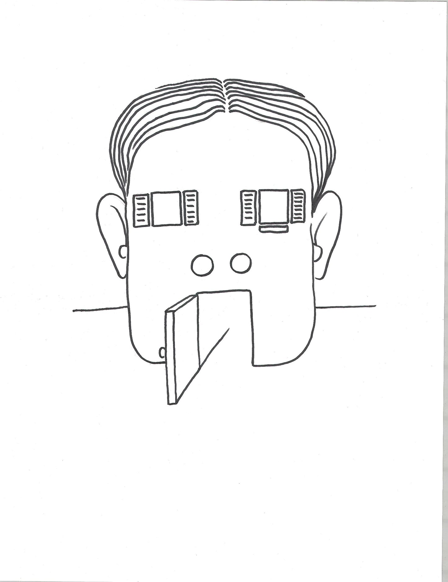 Bouche ouverte, dessin encadré 65 x 50cm