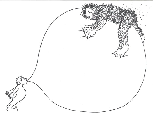 Bubble boy, dessin encadré 65 x 50cm