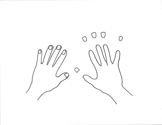 Désolidarnõsc ongles, dessin encadré 65 x 50cm