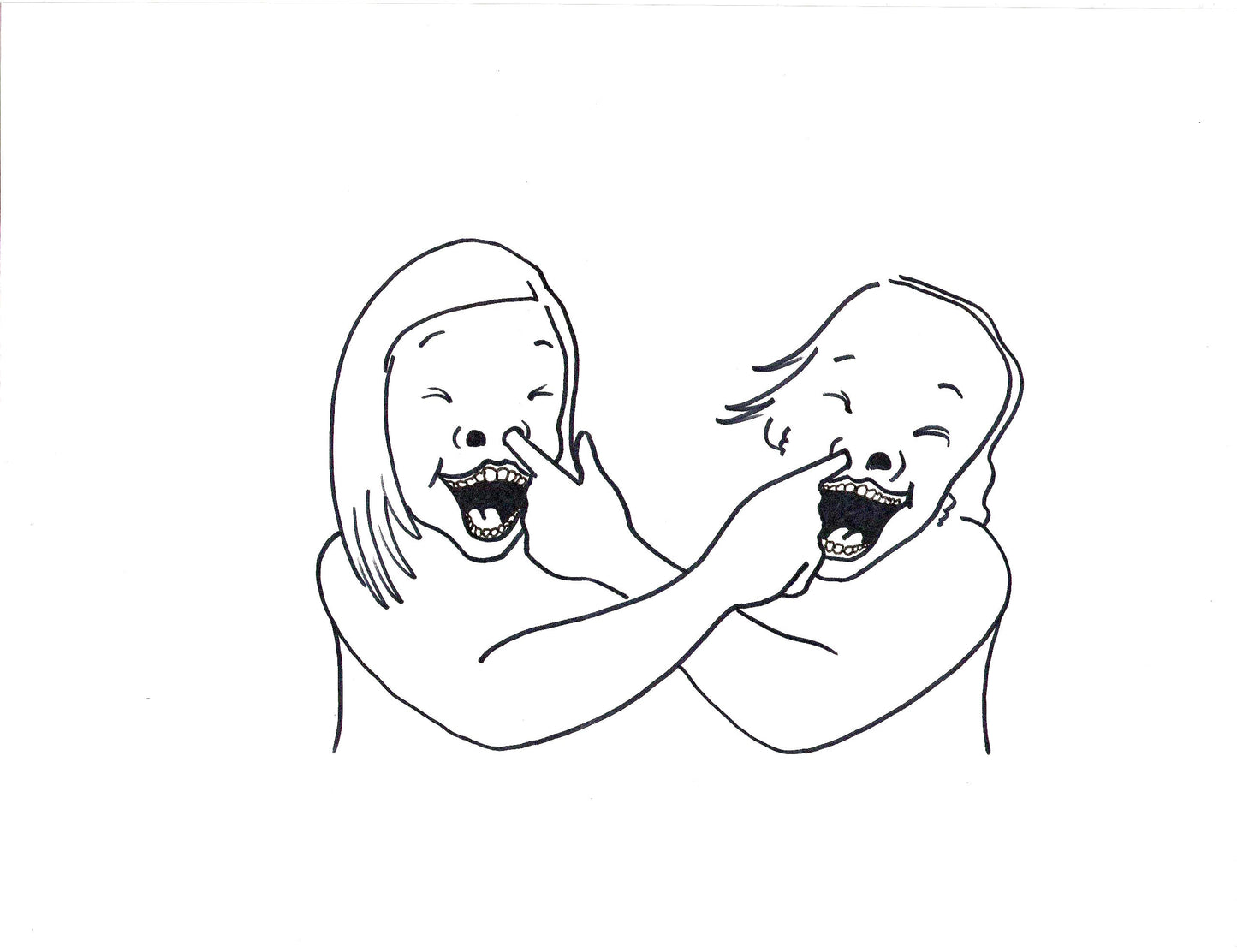 Frérésoeur 2, dessin encadré 65 x 50cm