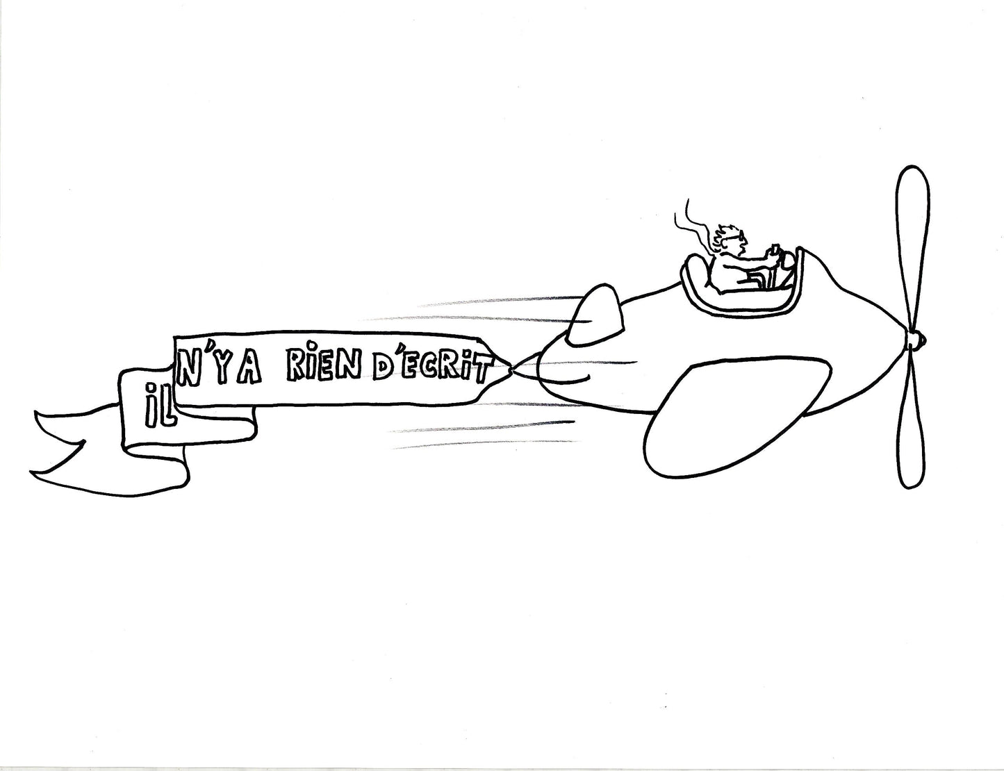 Il n'y a rien d'écrit, dessin encadré 65 x 50cm
