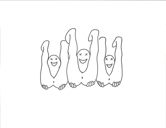 Les 3 anu, dessin encadré 65 x 50cm