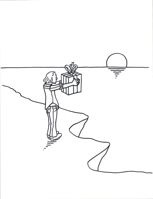 Les beaux jours et les autres, dessin encadré 65 x 50cm