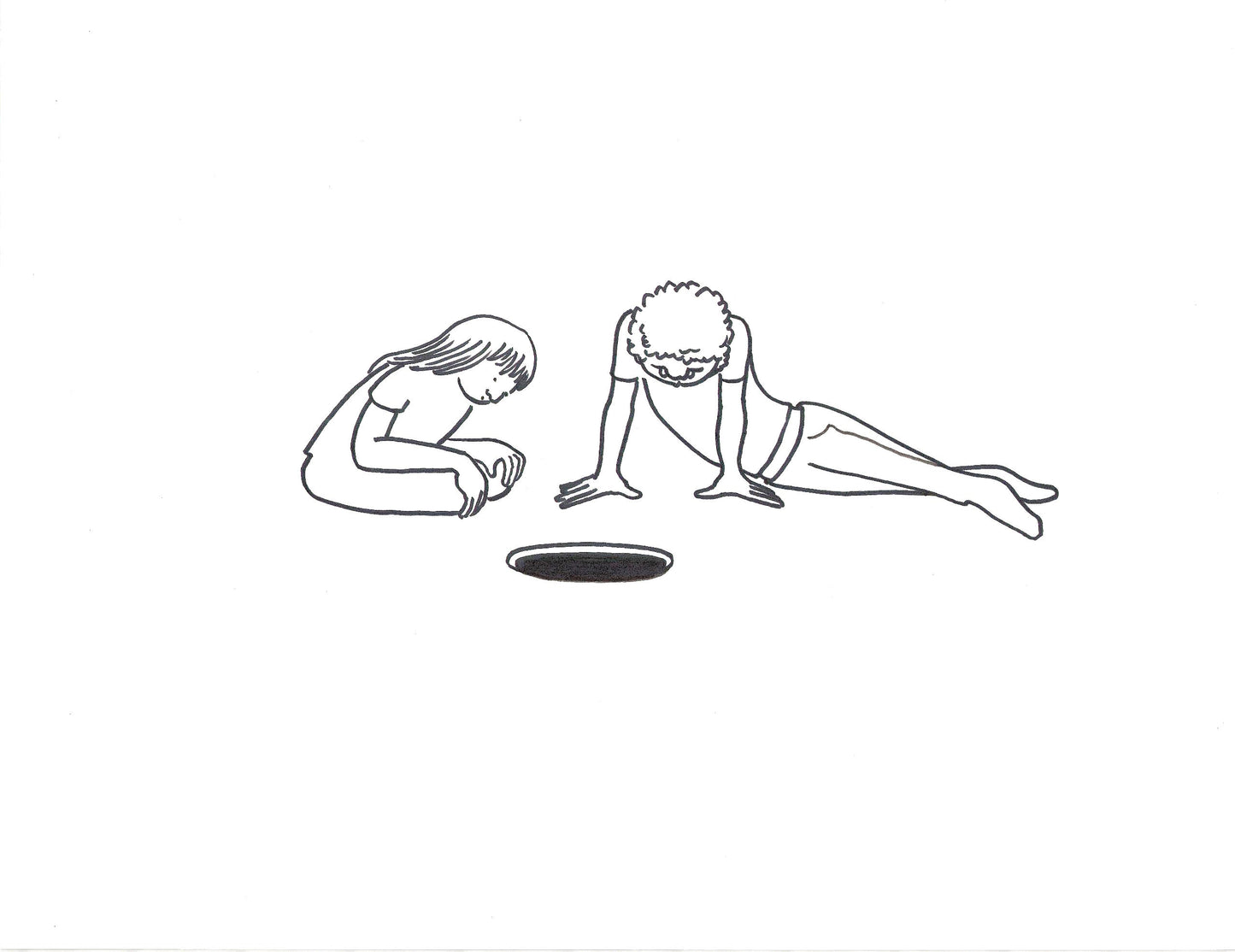 Le trou 1, dessin encadré 65 x 50cm