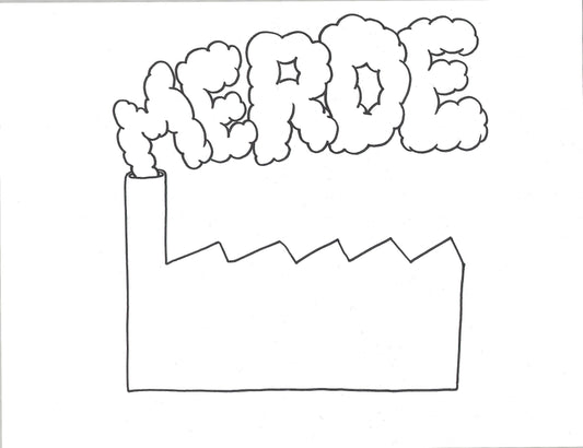 Merde, dessin encadré 65 x 50cm