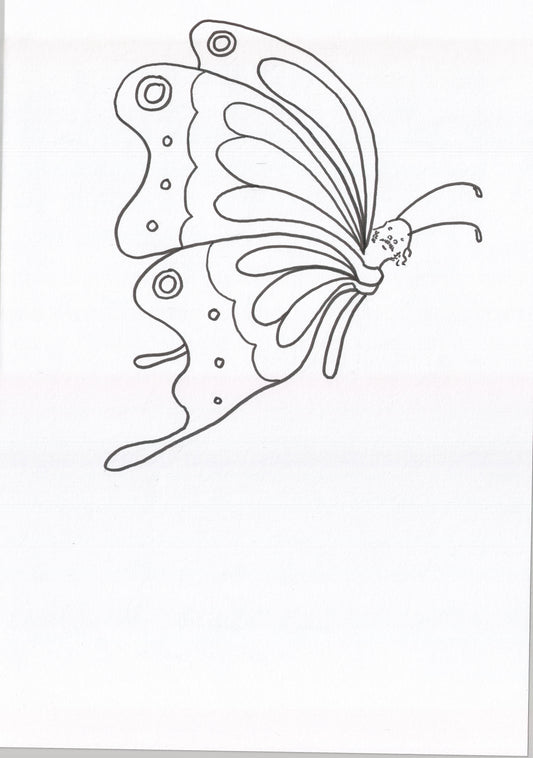 Moi en papillon, dessin encadré 29,7 x 42cm