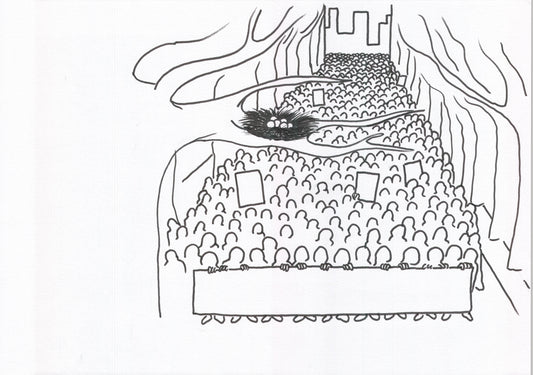 Nid, dessin encadré 29,7 x 42cm