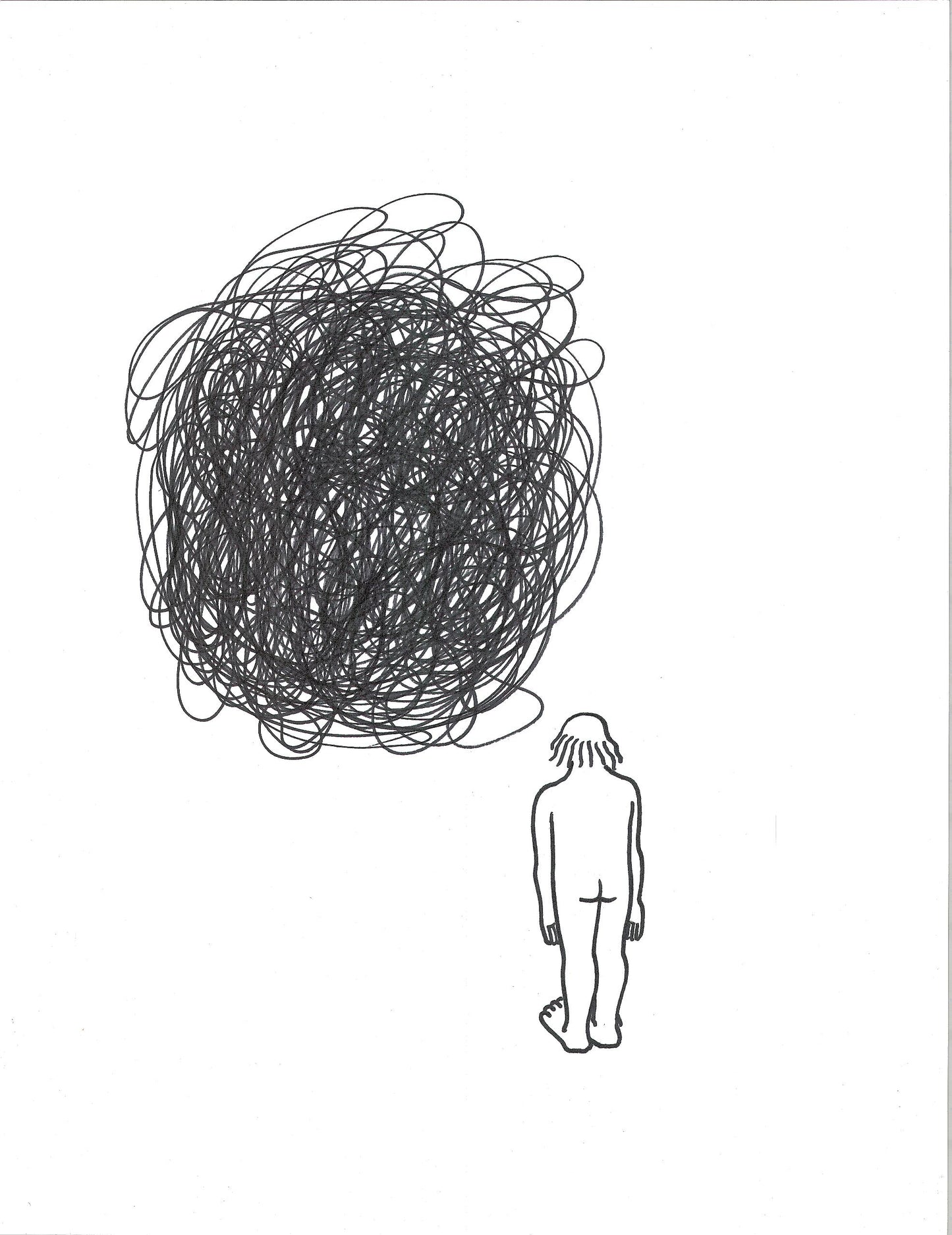 Nuage, dessin encadré 65 x 50cm