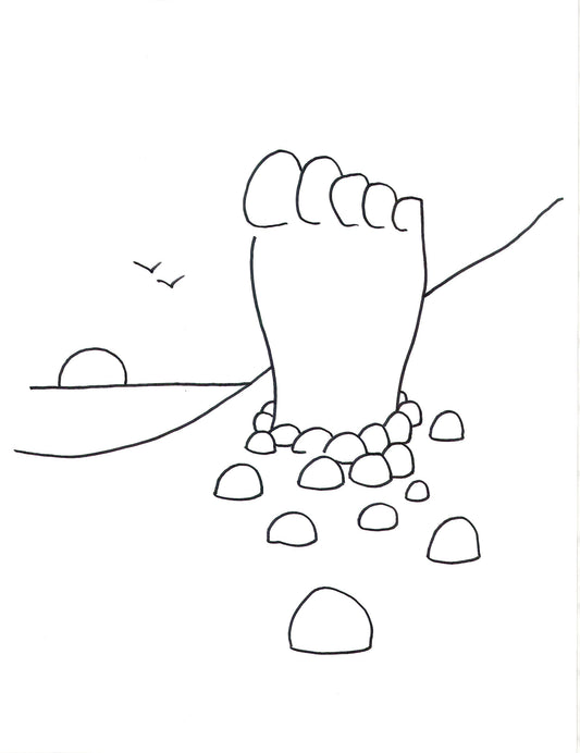 Pied, dessin encadré 65 x 50cm