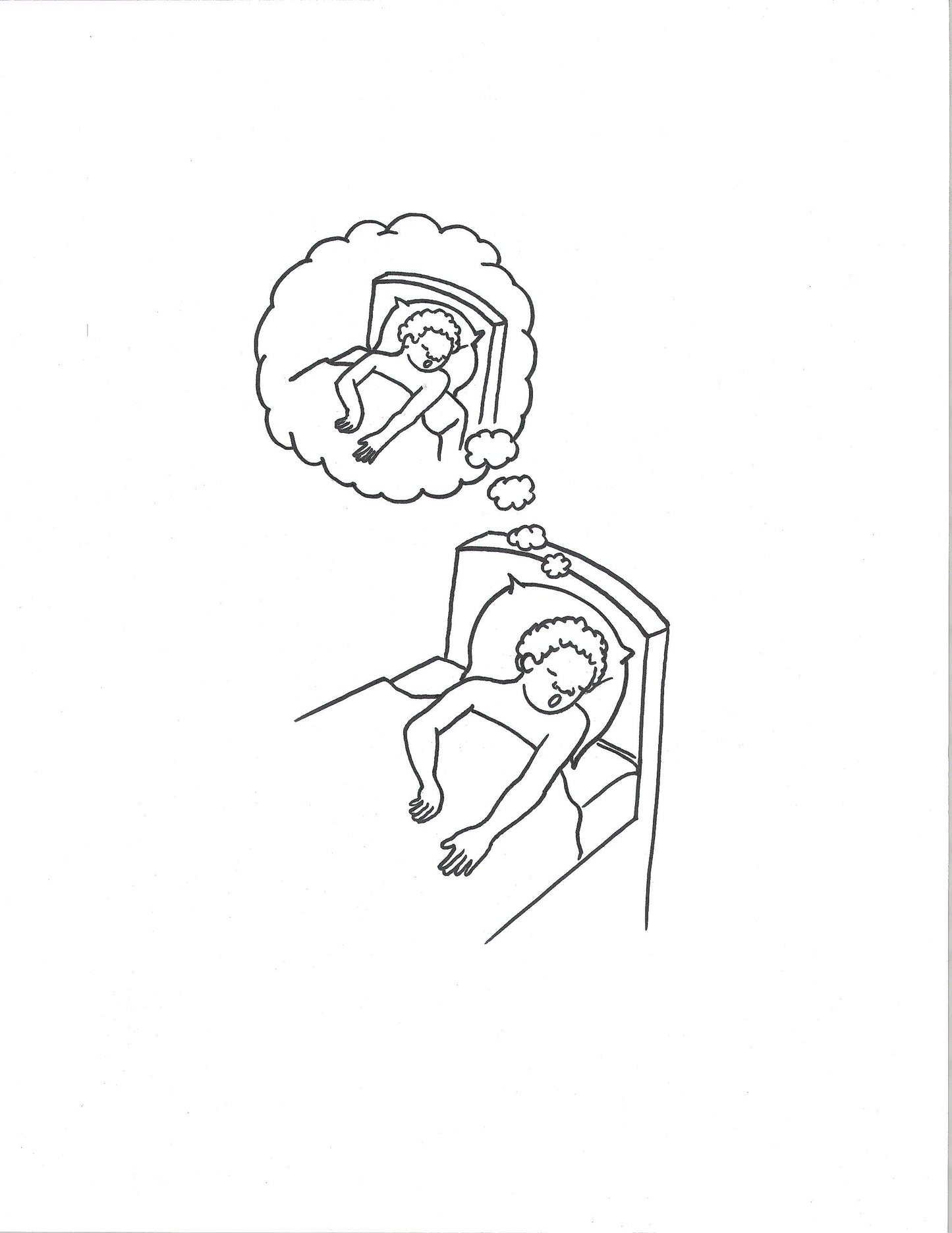 Rêveur rêve rêveur, dessin encadré 65 x 50cm