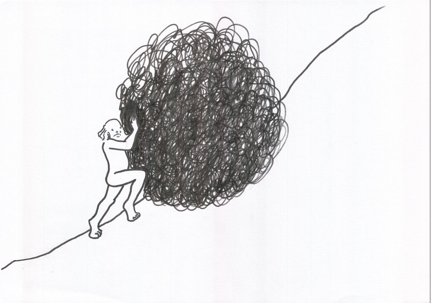 Sisyphe Katerine, dessin encadré 29,7 x 42cm