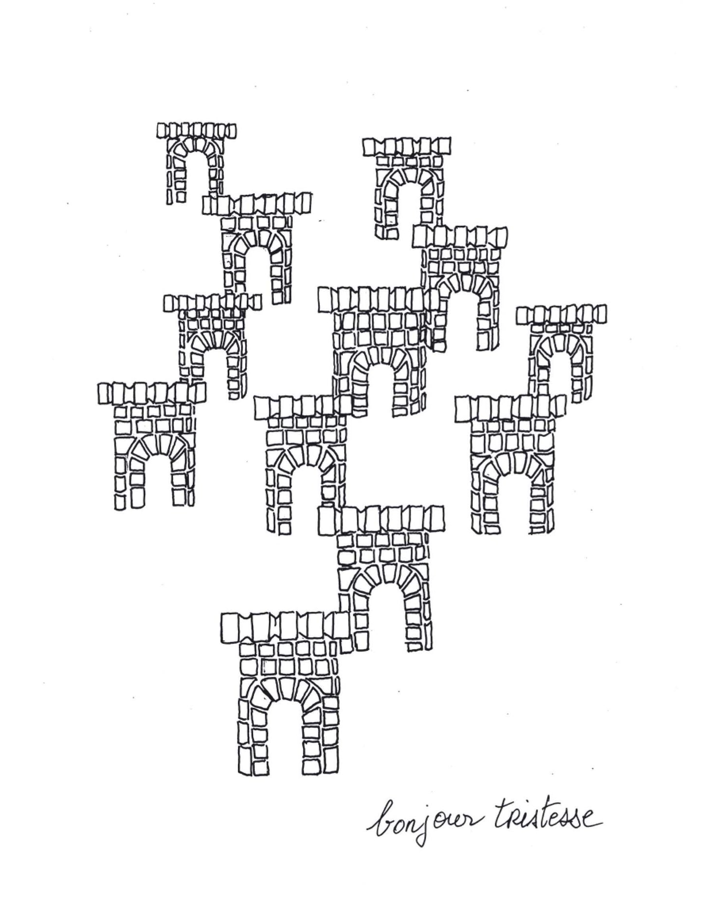 Bonjour Tristesse, 2021, dessin encadré 29,7 x 21 cm