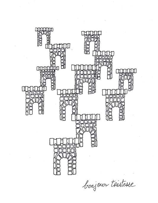 Bonjour Tristesse, 2021, dessin encadré 29,7 x 21 cm