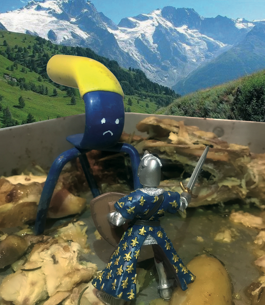 Combat de coq, 2022, sculpture en boite avec éclairage intégré sans vitre, 35 x 35 x 35 cm