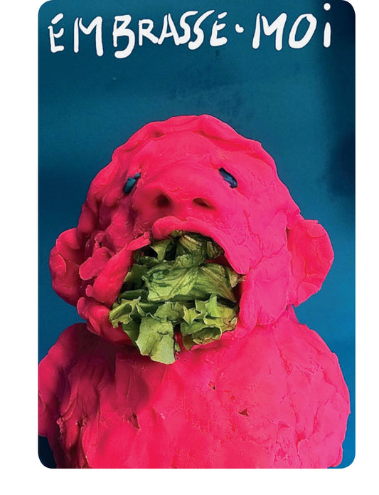 Embrasse-moi, 2022, sculpture sur plateau en bois peint, 25 x 25 x 20 cm