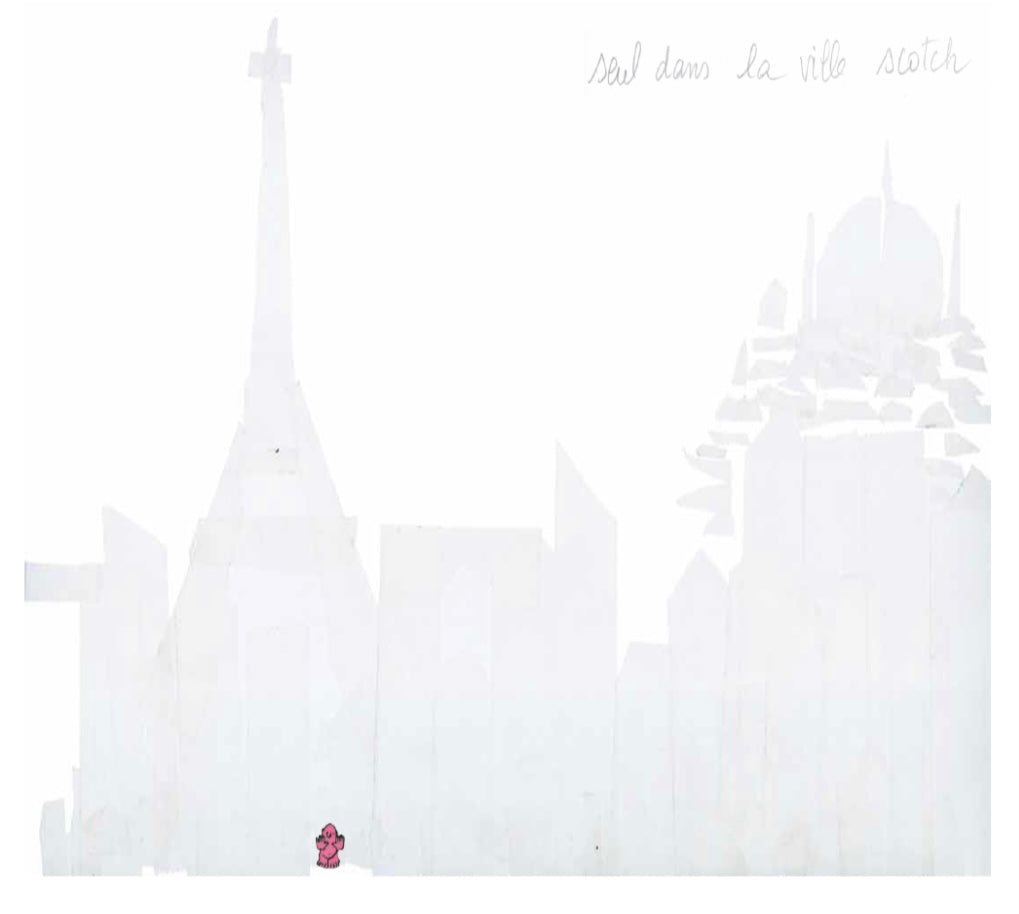 La ville en scotch, 2022, scotch sur dibond, dessin 70 x 180 cm