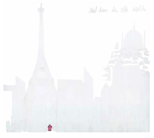 La ville en scotch, 2022, scotch sur dibond, dessin 70 x 180 cm