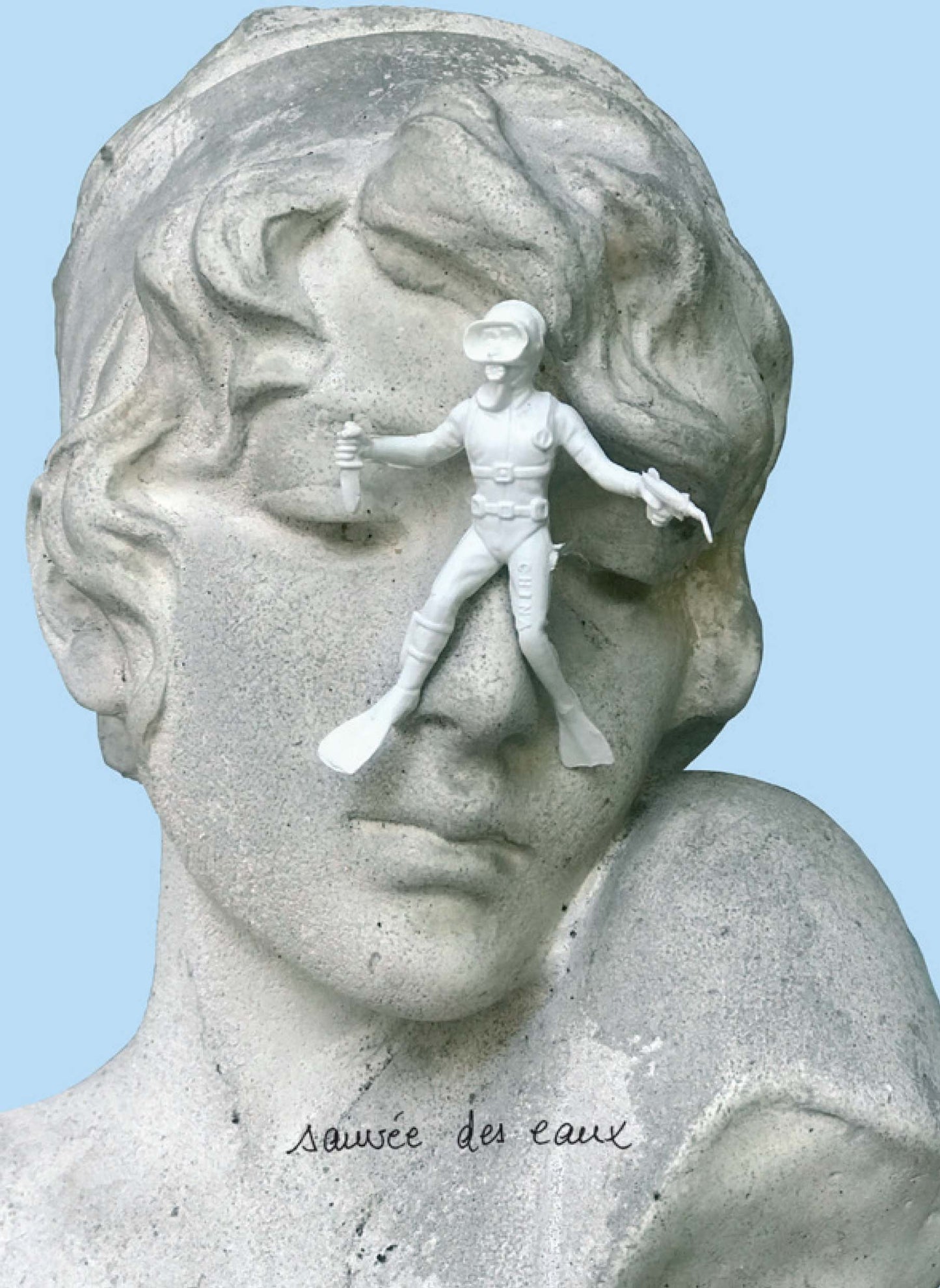 Sauvé des eaux, 2022, sculpture en boite avec éclairage intégré, sans vitre, 45 x 45 x 45 cm