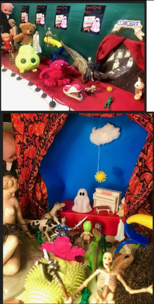 Le grand concert, 2022, sculpture, grand plateau sous cloche fissurée, 110 x 80 x 50 cm