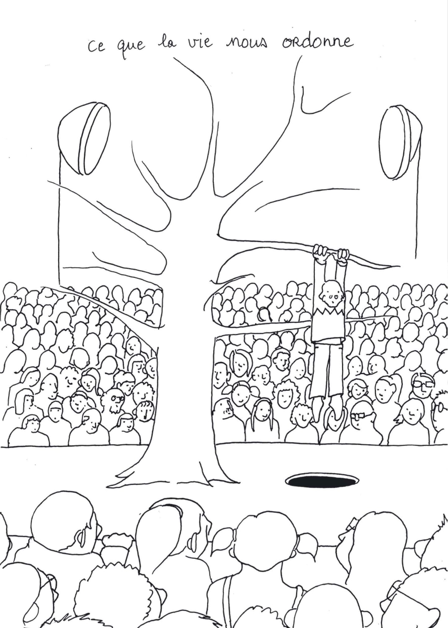 Ce que la vie nous ordonne, 2021, dessin encadré 29,7 x 21 cm