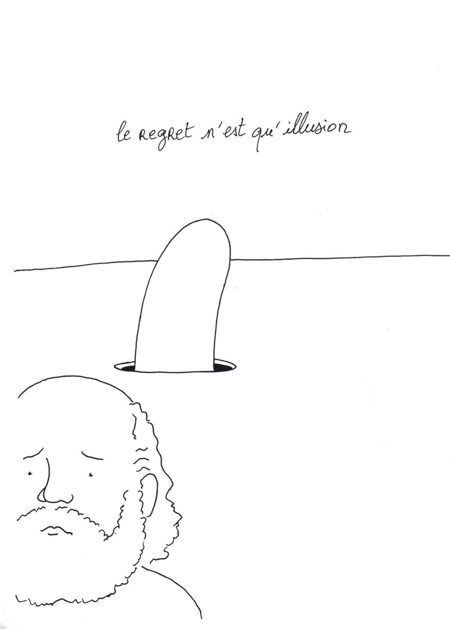 Le regret n'est qu'une illusion, 2021, dessin encadré 29,7 x 21 cm